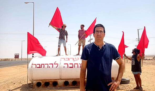 יונתן נריסנה, מטה מאבק להרחבת כביש תשעים ותושבי הערבה, צילום: עופר נווה